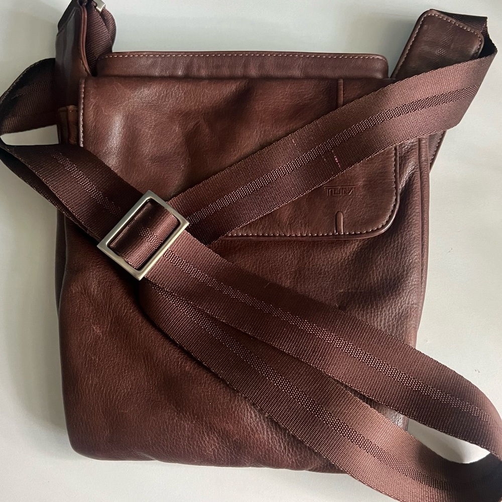 TUMI Brown Leather Crossbody Bag